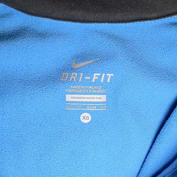 Nike Dri Fit Womens Light Blue 1/2 Zippered Hooded Athletic Pullover Size XS - Picture 6 of 14